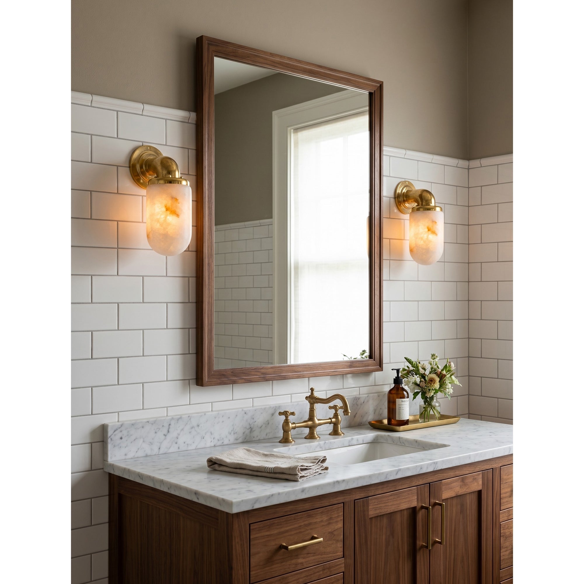 Vintage Utility Alabaster Wall Sconce