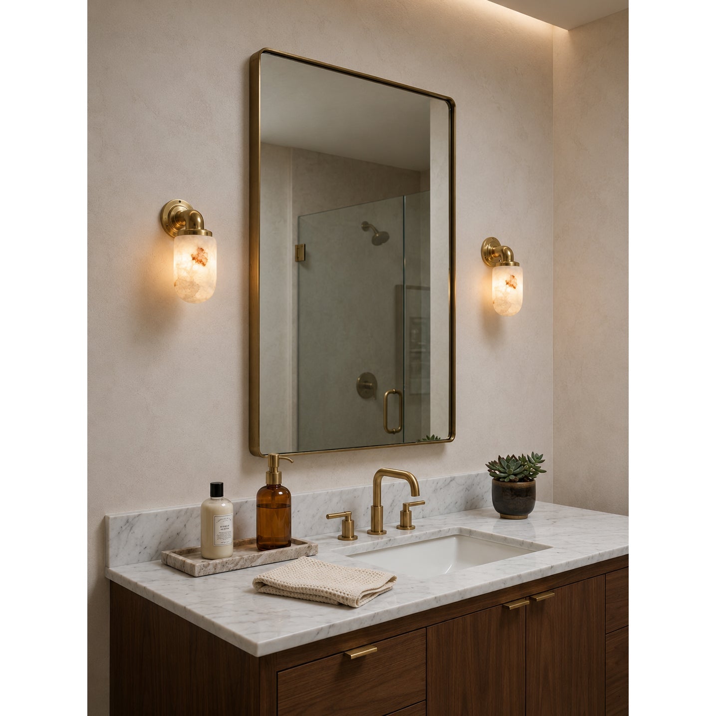 Vintage Utility Alabaster Wall Sconce