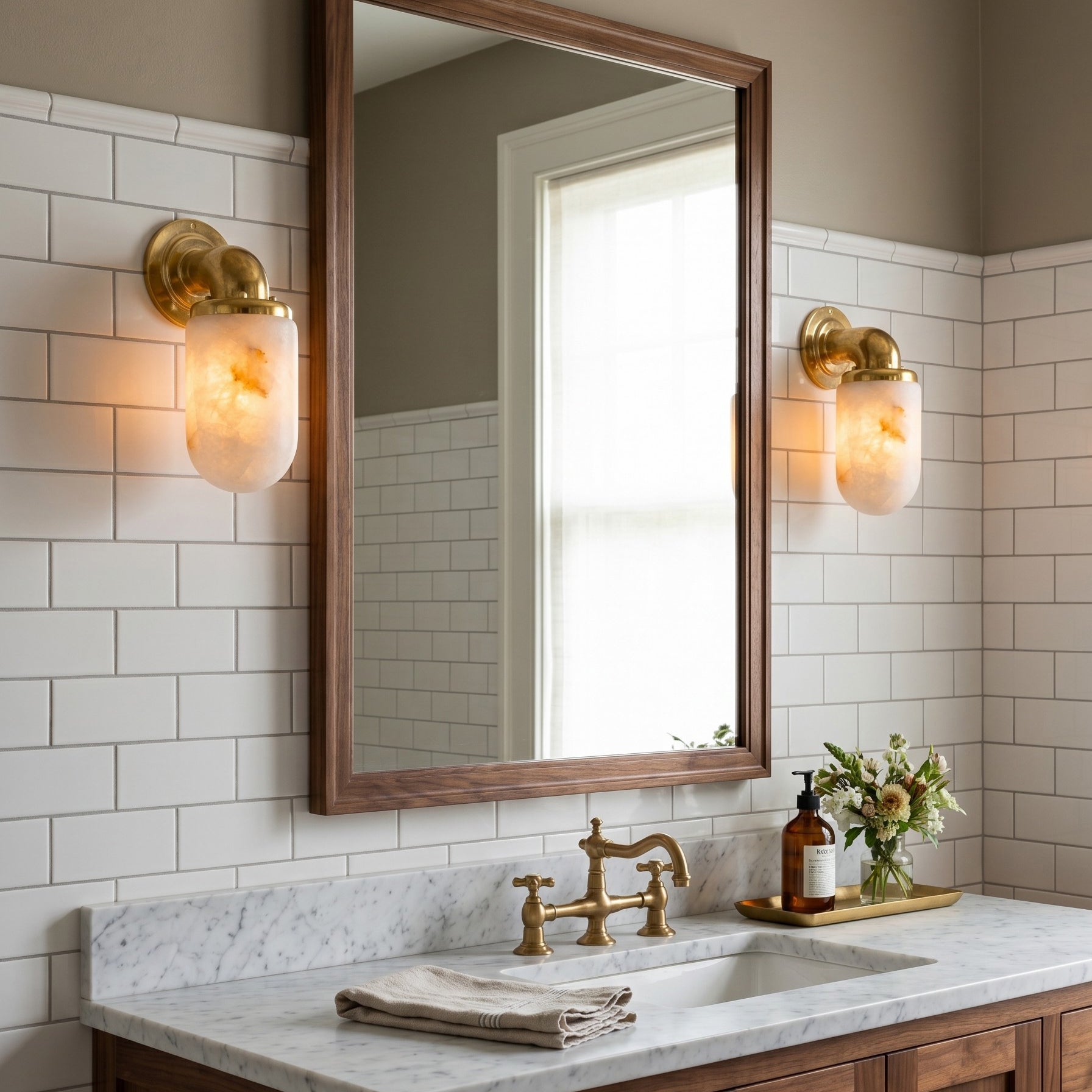 Vintage Utility Alabaster Wall Sconce