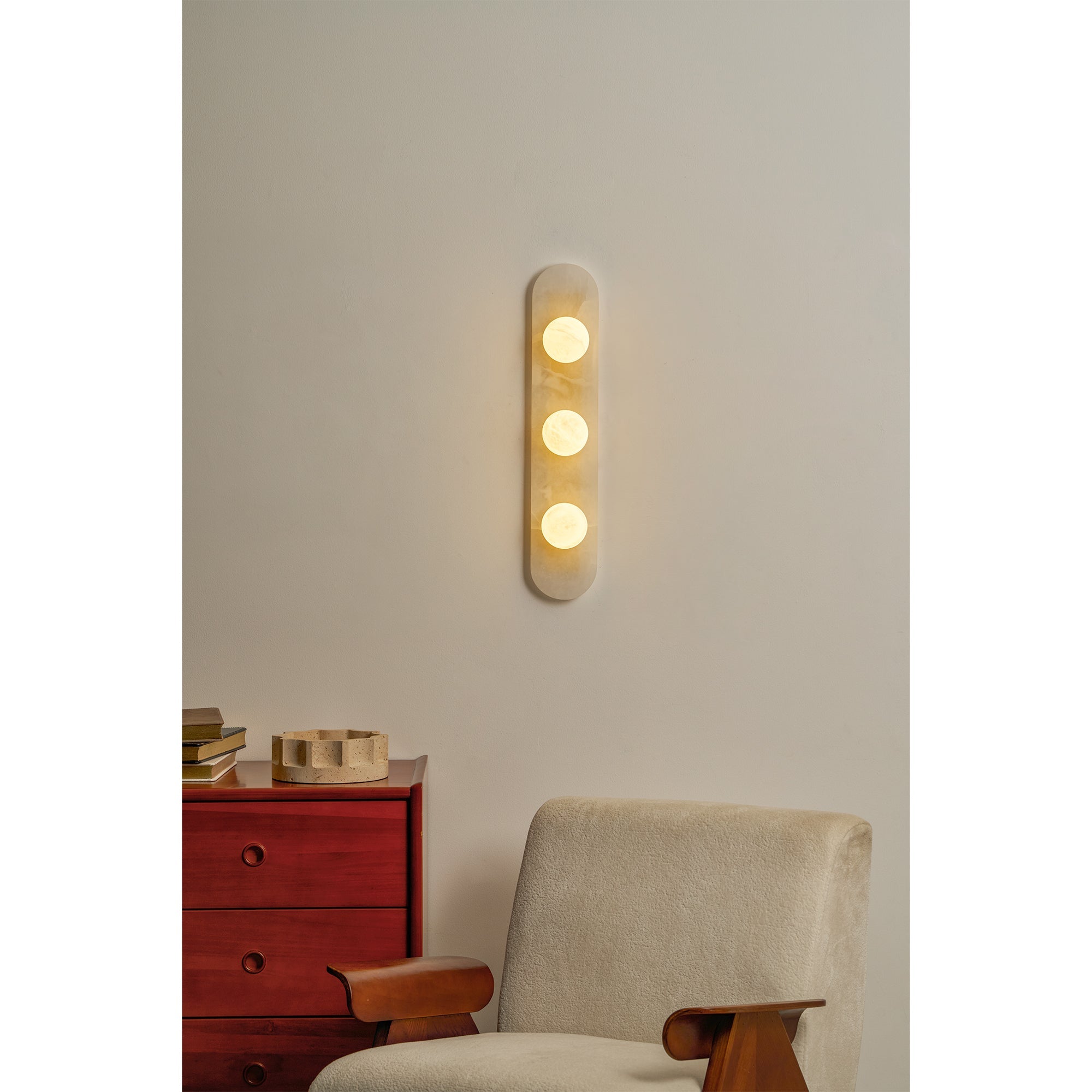 Tiered Alabaster Stone Wall Sconce
