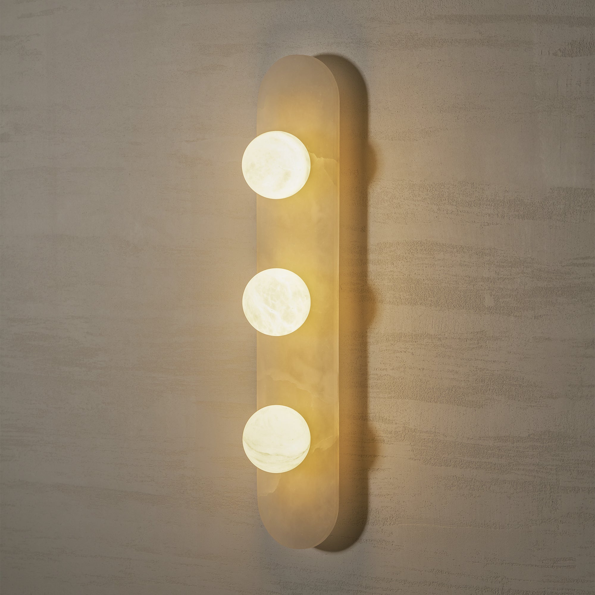Tiered Alabaster Stone Wall Sconce