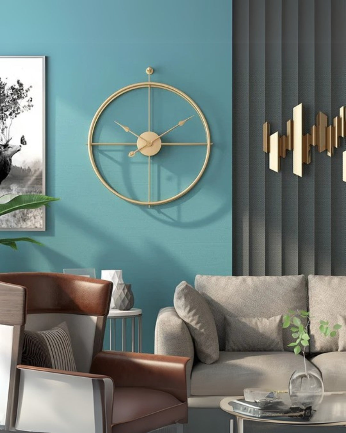 Oversized Open-Frame Metal Wall Clock