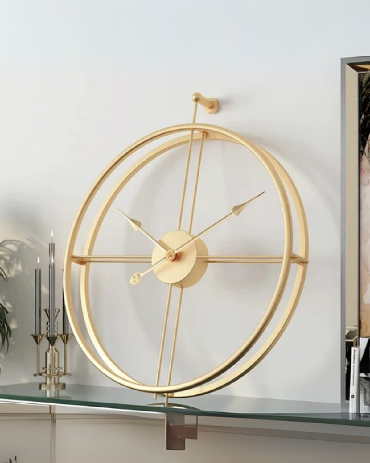 Oversized Open-Frame Metal Wall Clock