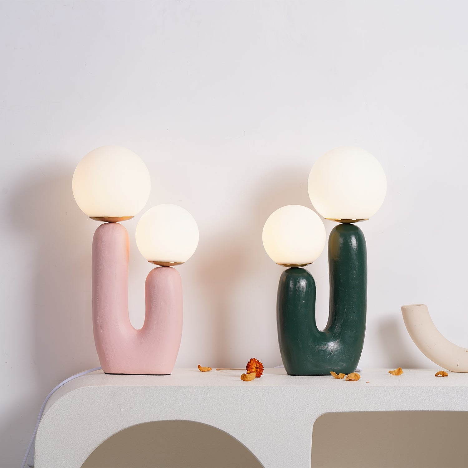 Bolla Opal Glass & Resin Table Lamp