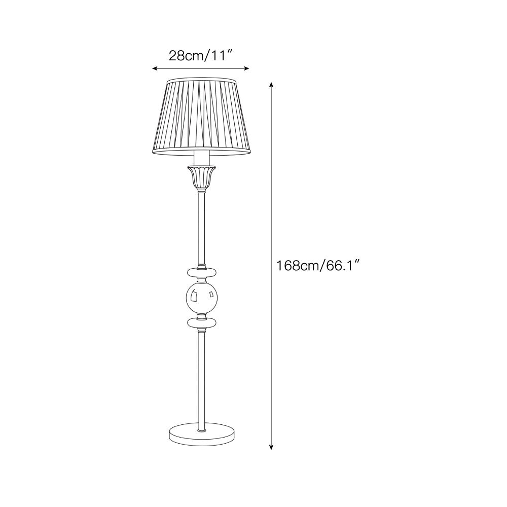 Malachite Green Brass Pleated Floor Lamp