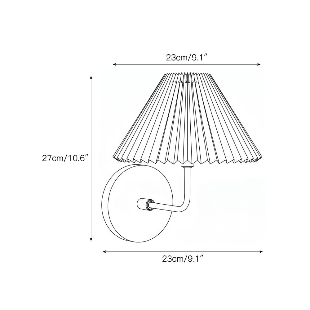 Pleated Fluted Shade Brass Wall Sconce