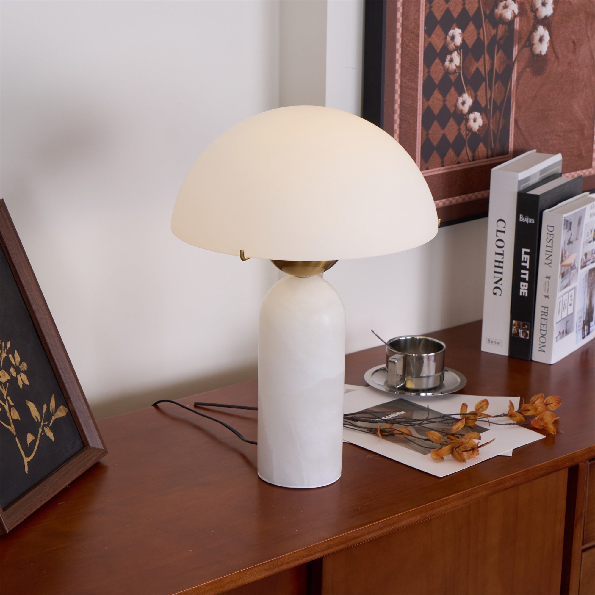 Orbis Hand-Cut Stone Table Lamp