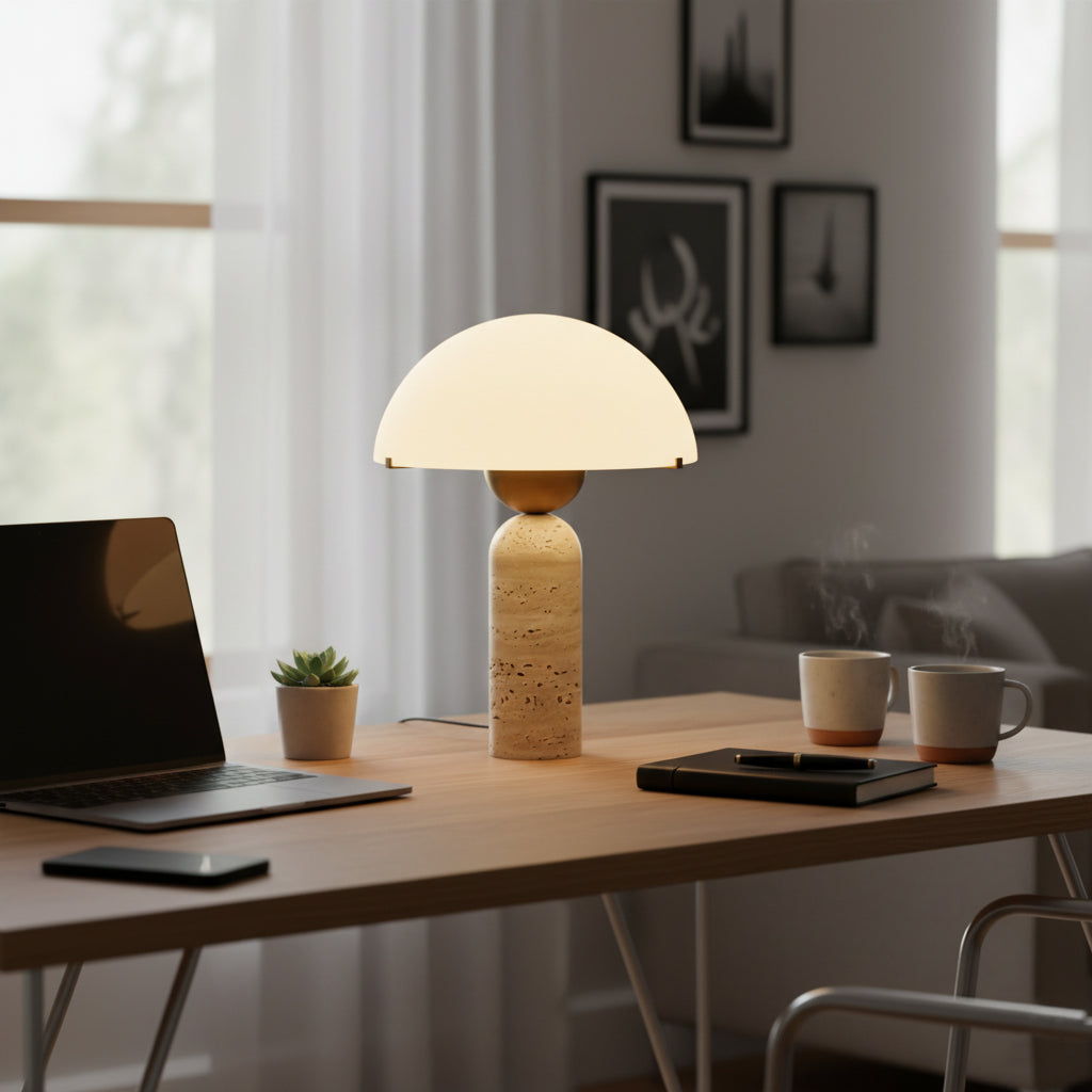 Orbis Hand-Cut Stone Table Lamp
