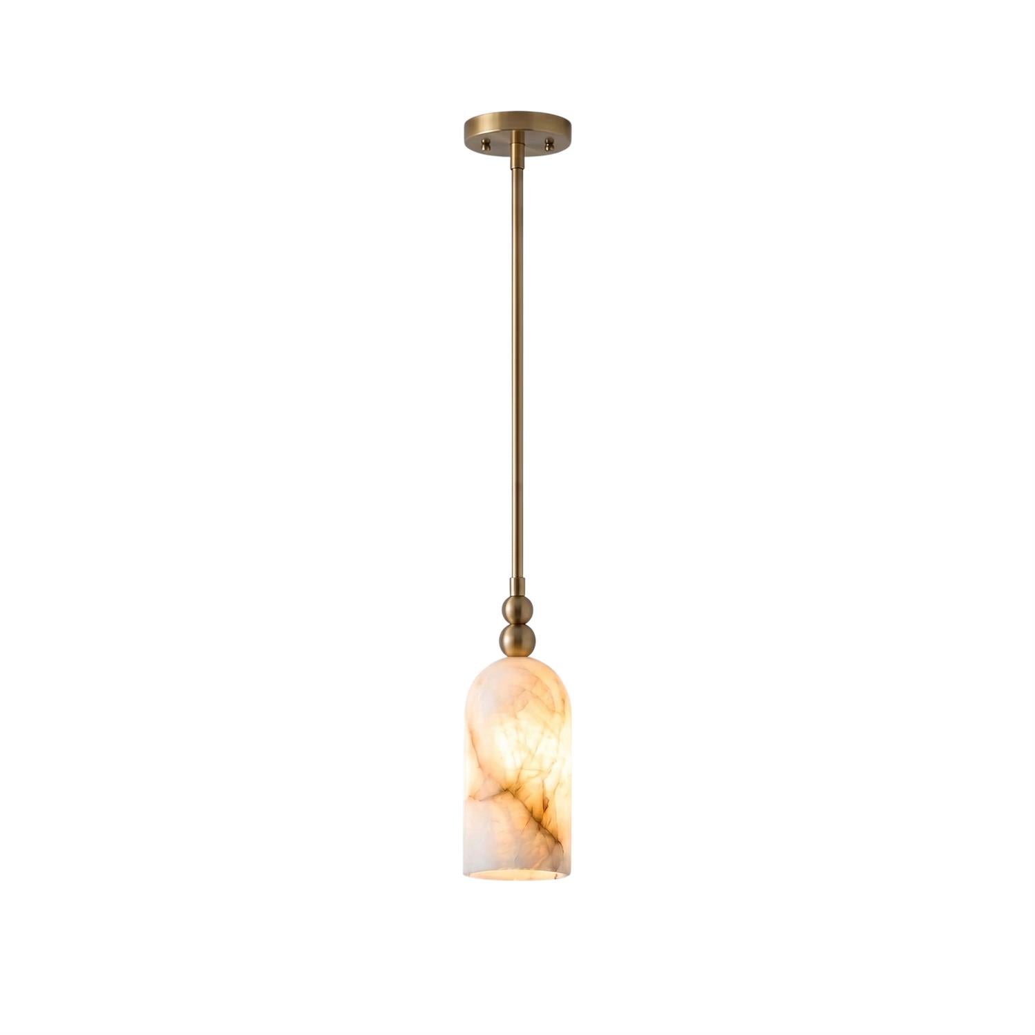 Petite Alabaster Cylinder Pendant Light