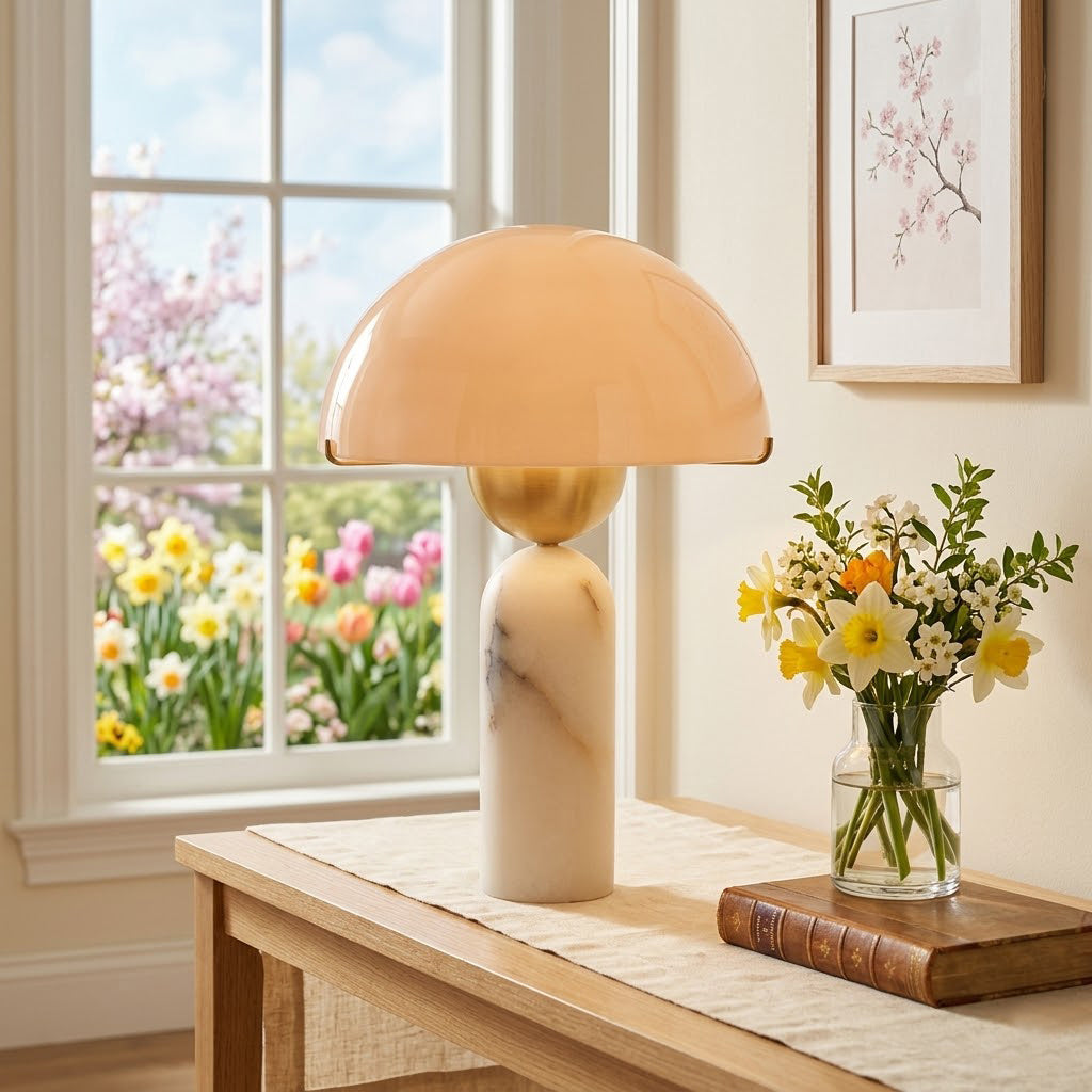 Orbis Hand-Cut Stone Table Lamp