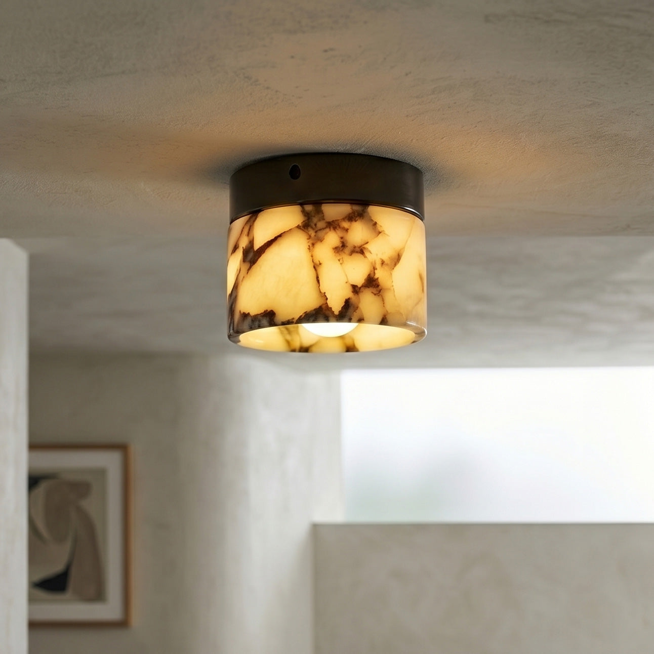 Viola Marble Cylinder Flush Mount