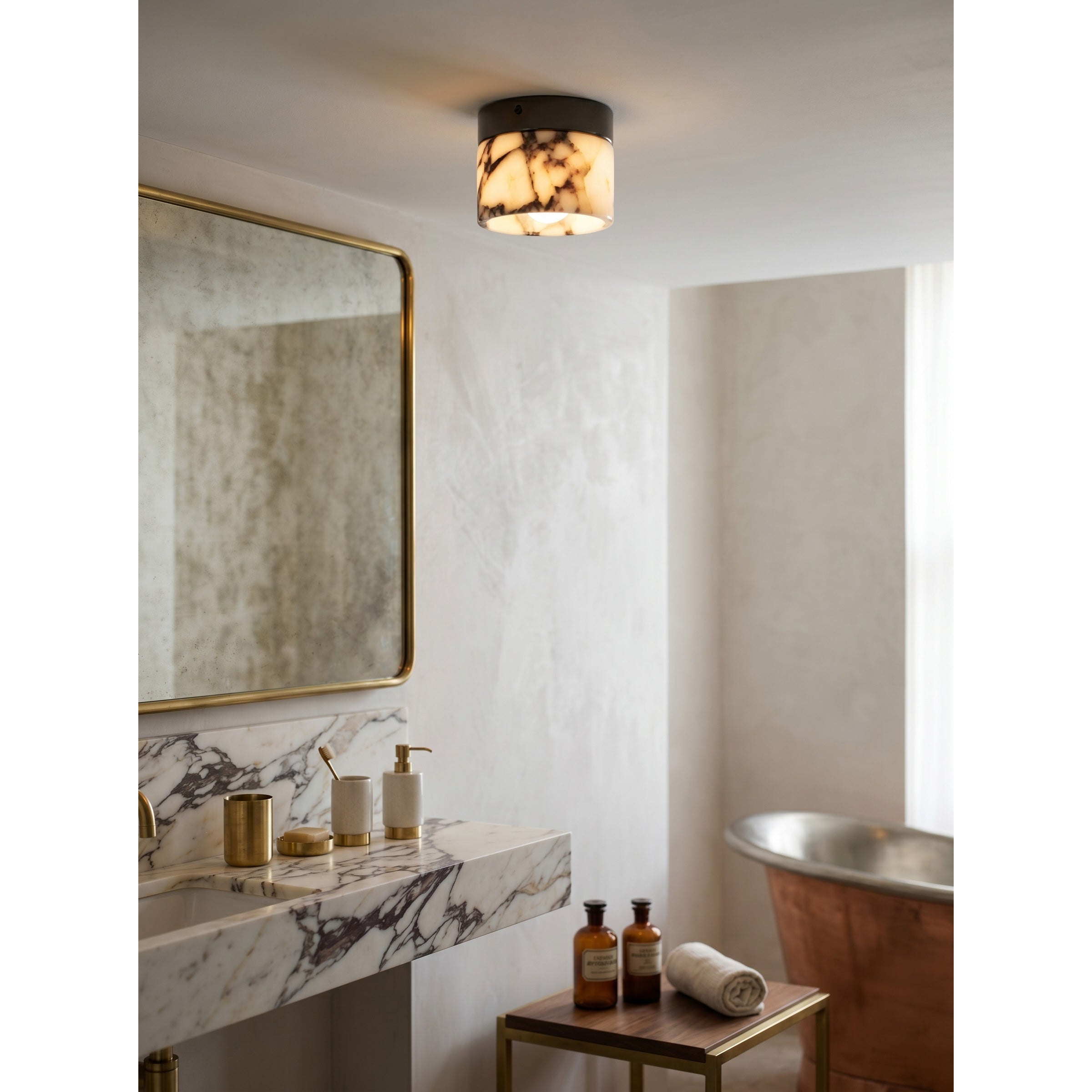 Viola Marble Cylinder Flush Mount