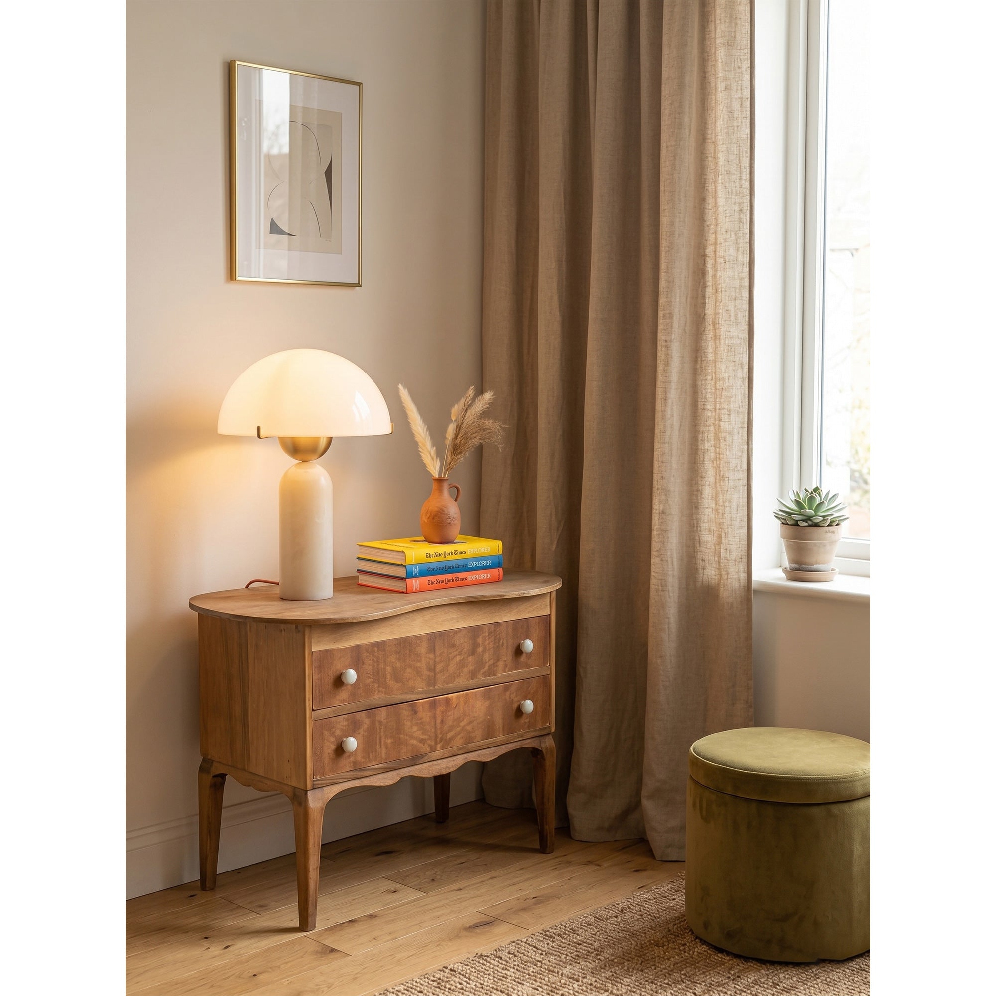 Orbis Hand-Cut Stone Table Lamp