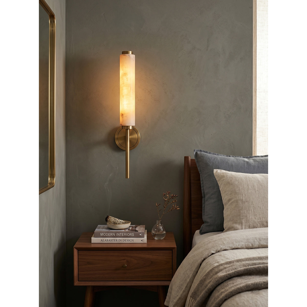 Talia Alabaster Column Sconce