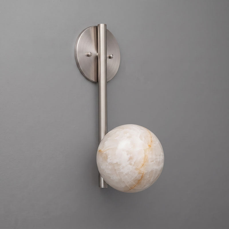 Round Alabaster Disc Wall Sconce