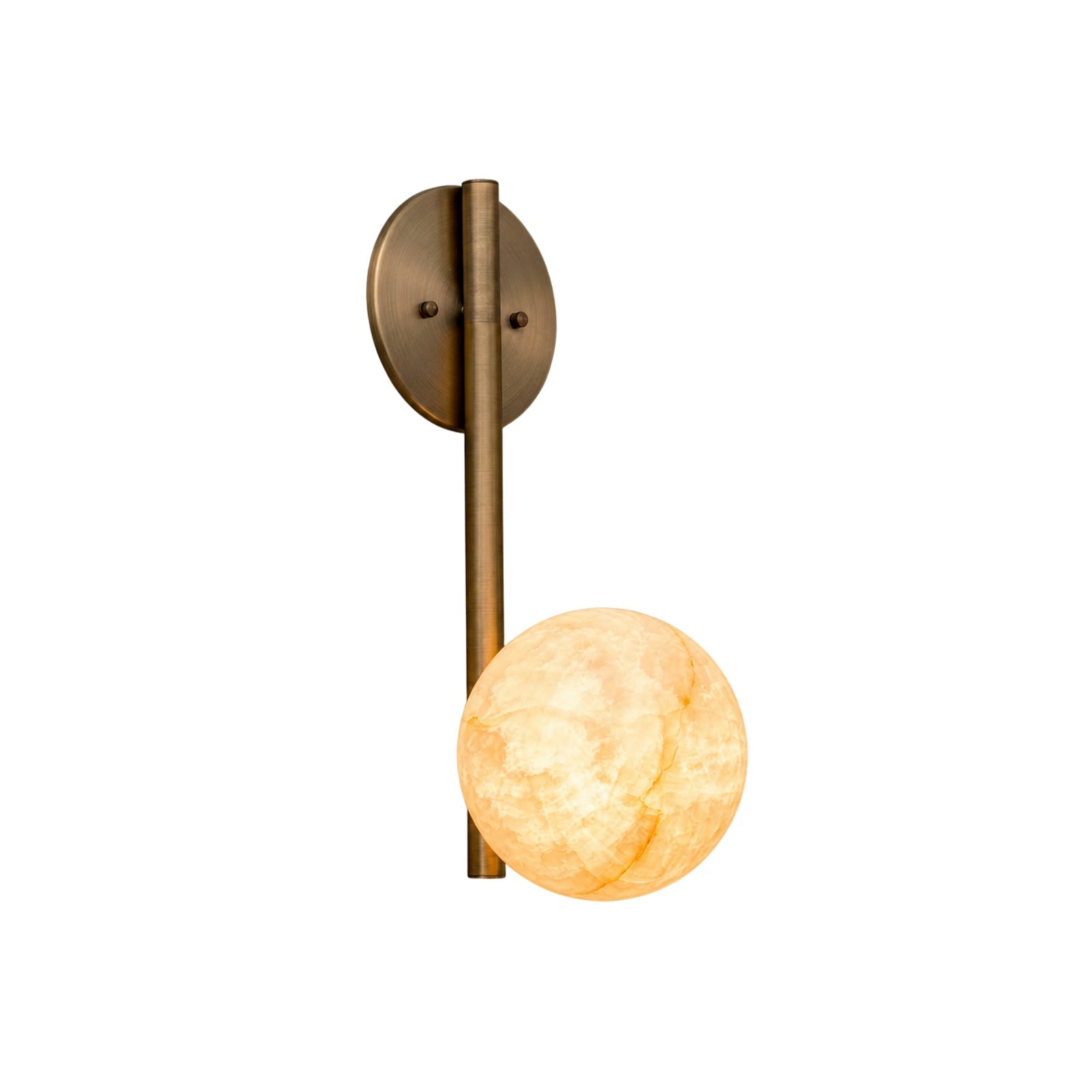 Round Alabaster Disc Wall Sconce