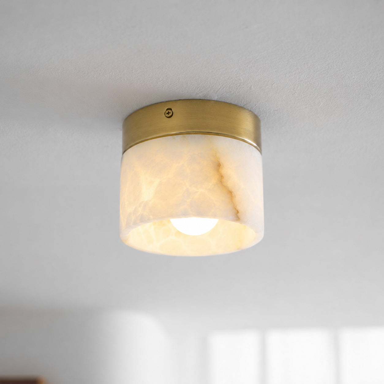 Mini Round Alabaster Ceiling Light