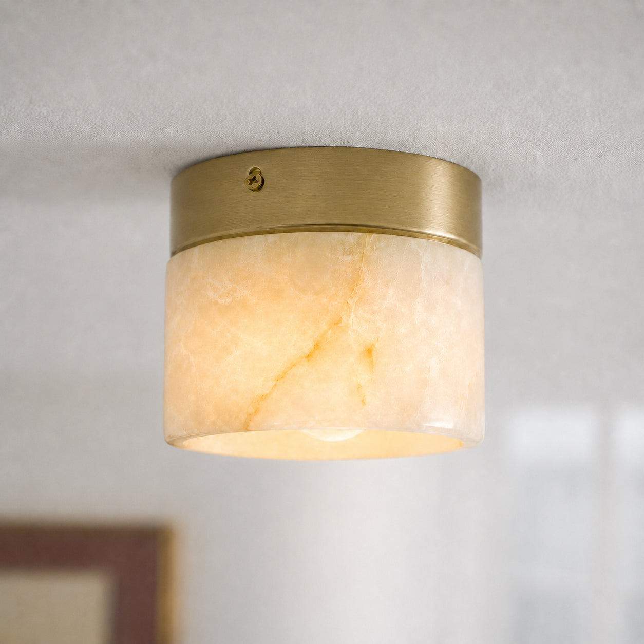 Mini Round Alabaster Ceiling Light