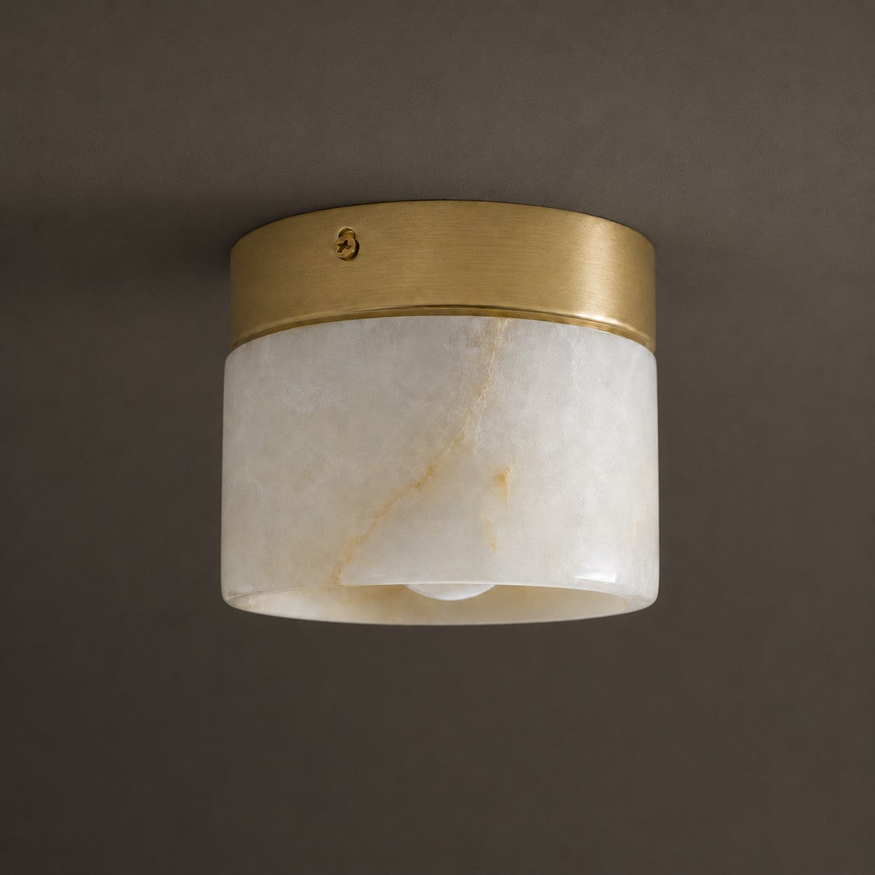 Mini Round Alabaster Ceiling Light