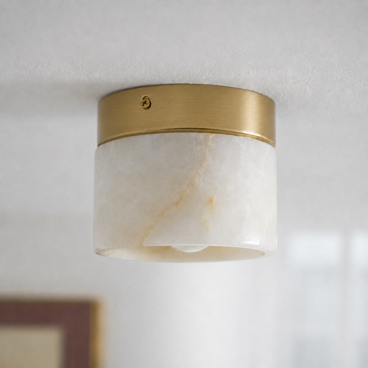 Mini Round Alabaster Ceiling Light