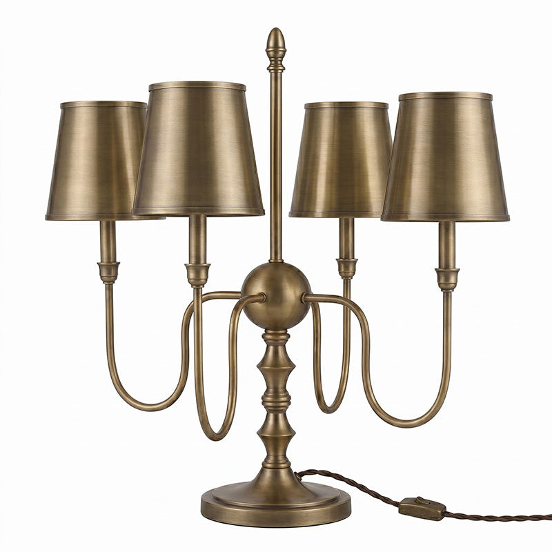 Antique Brass Candelabra Table Lamp
