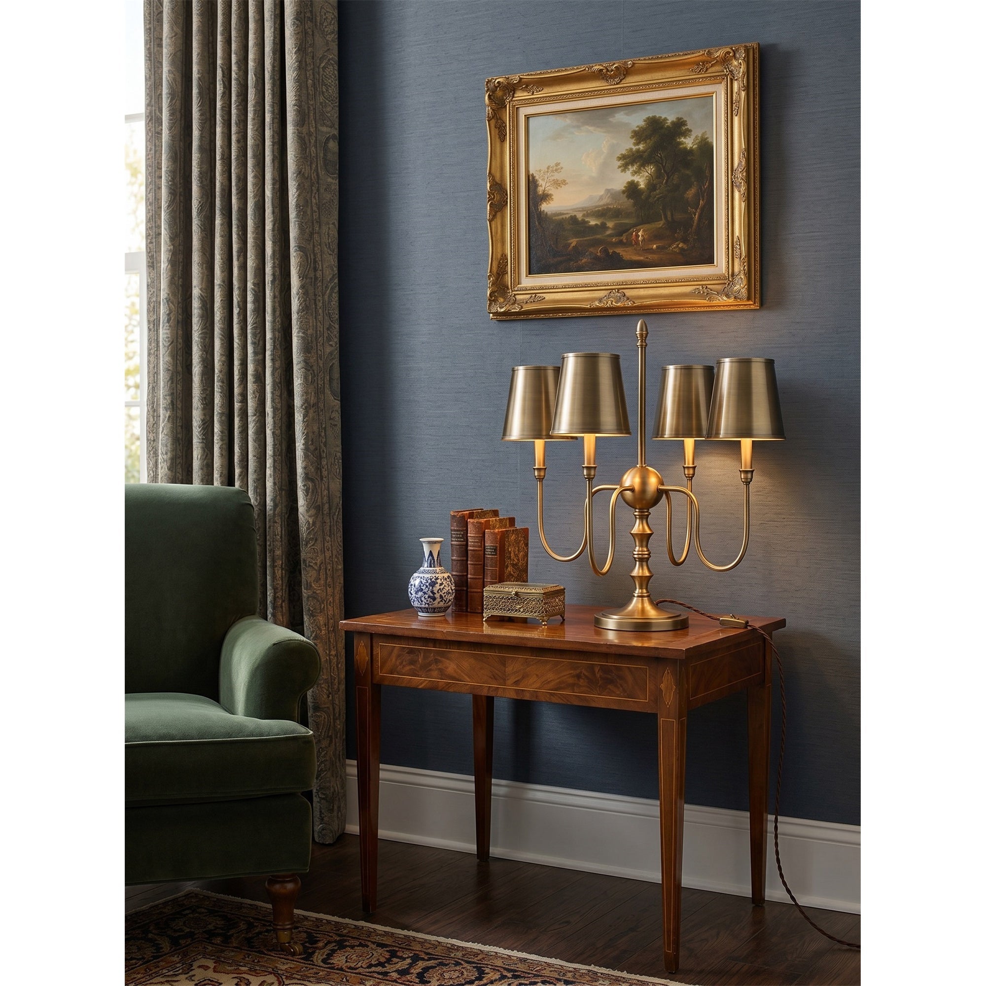Antique Brass Candelabra Table Lamp