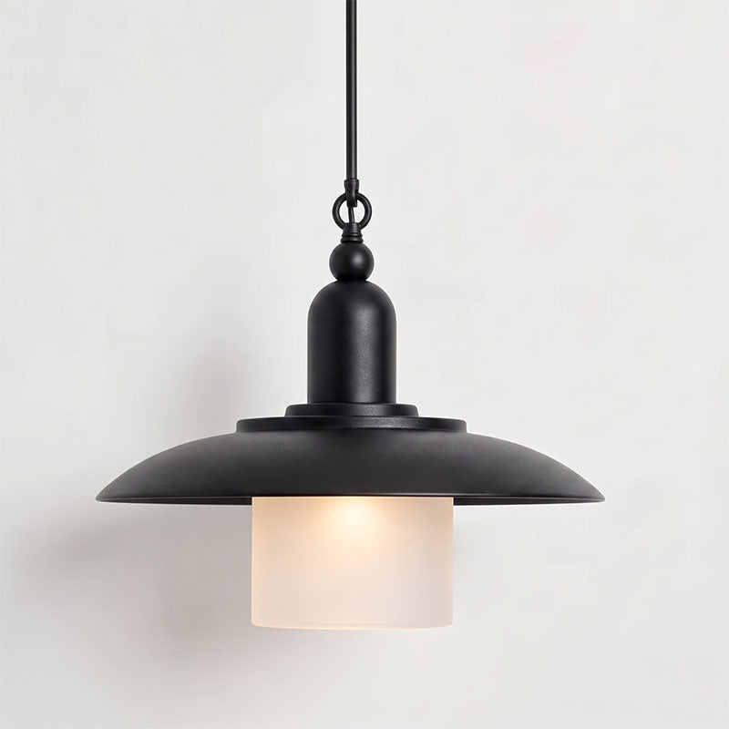 Aged Brass Frosted Glass Dome Pendant