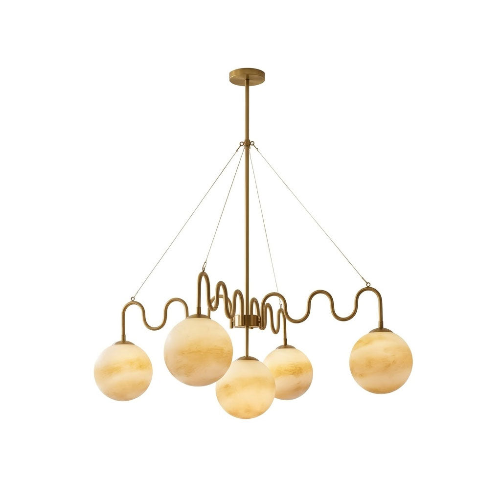 5-Light Undulating Glass Chandelier