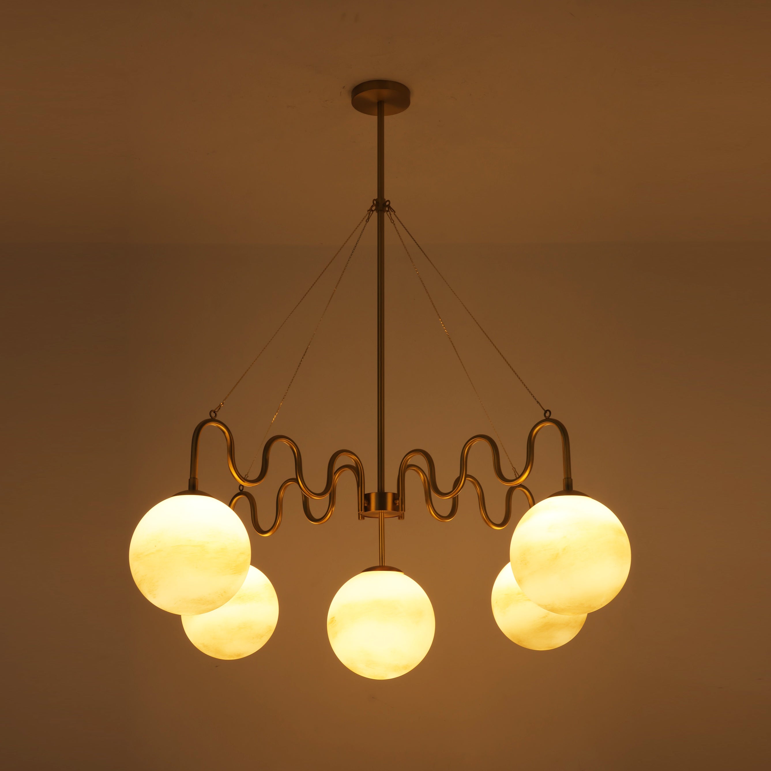 5-Light Undulating Glass Chandelier
