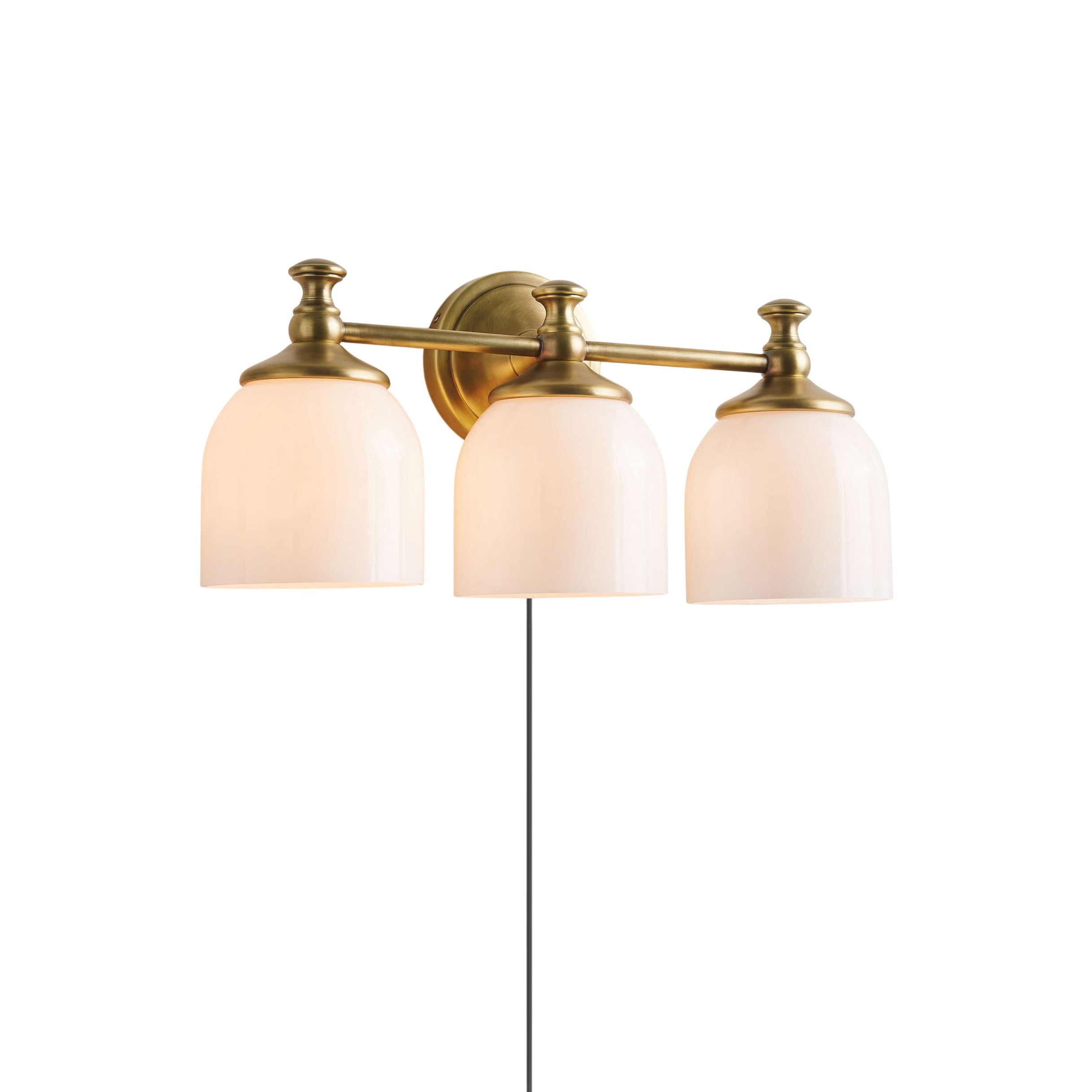 White Glass Plug-in Wall Sconce