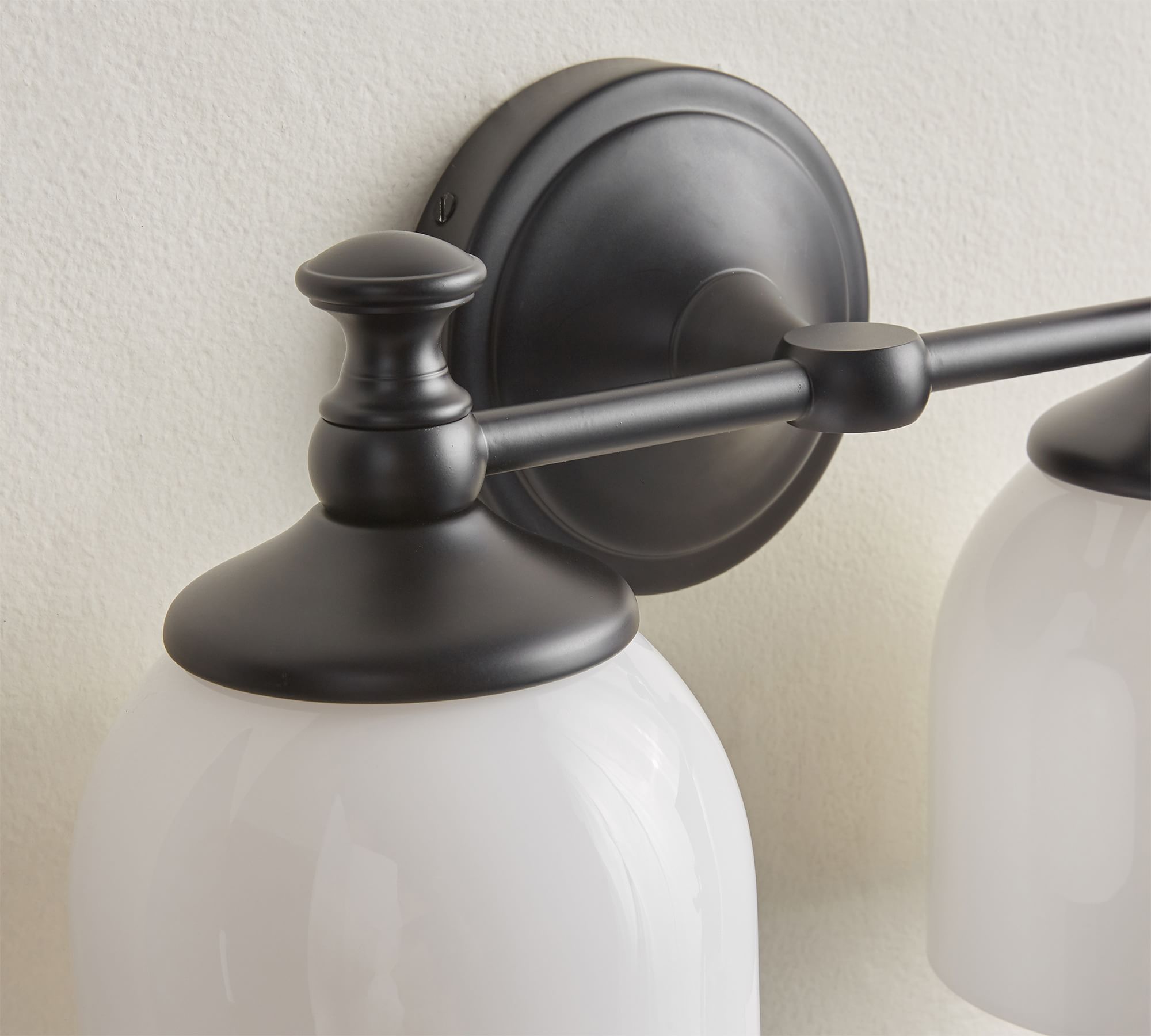White Glass Plug-in Wall Sconce