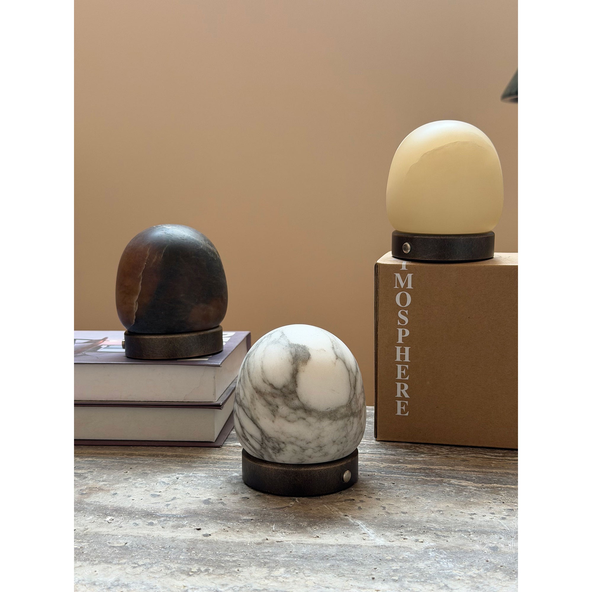 Cordless Alabaster Orb Table Lamp