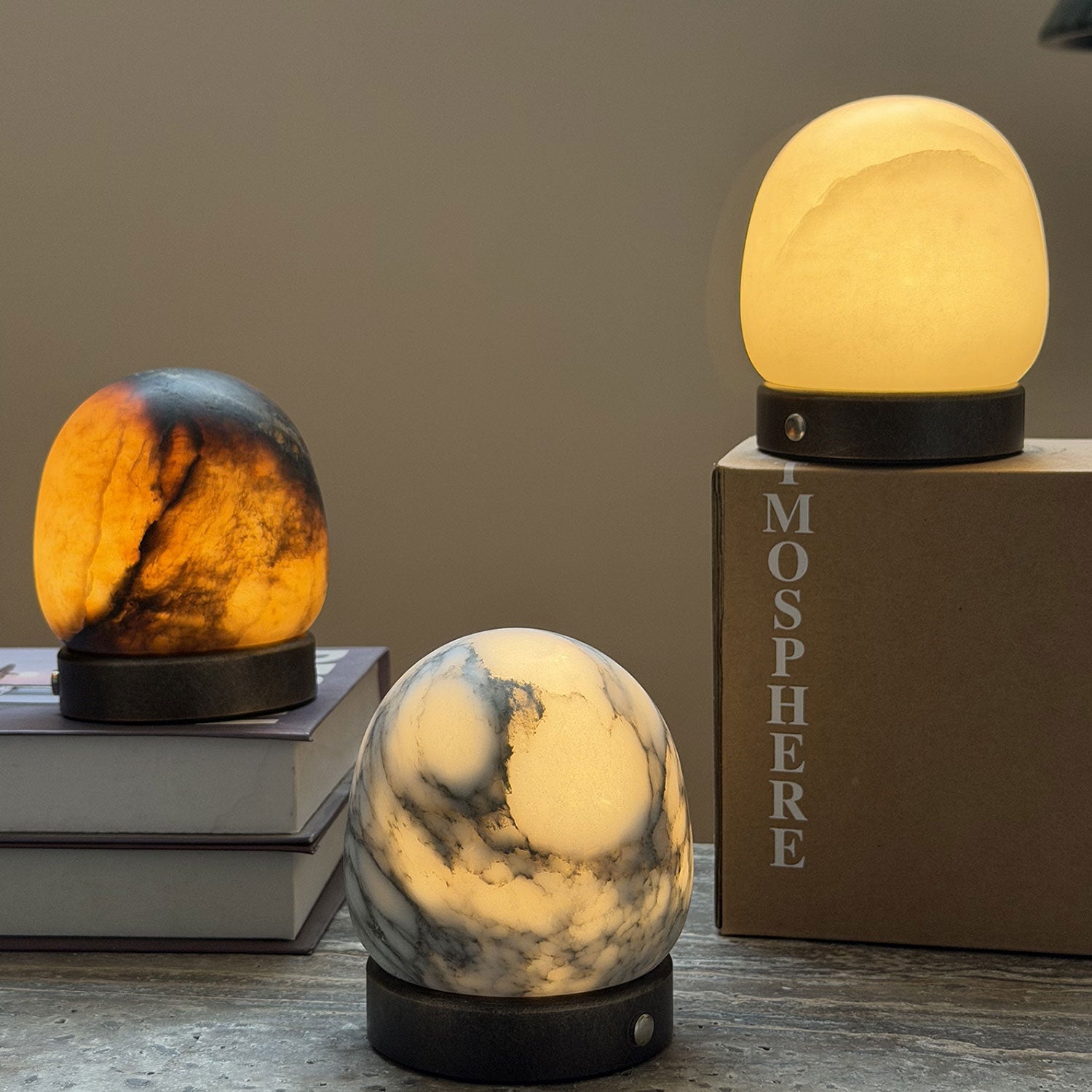 Cordless Alabaster Orb Table Lamp