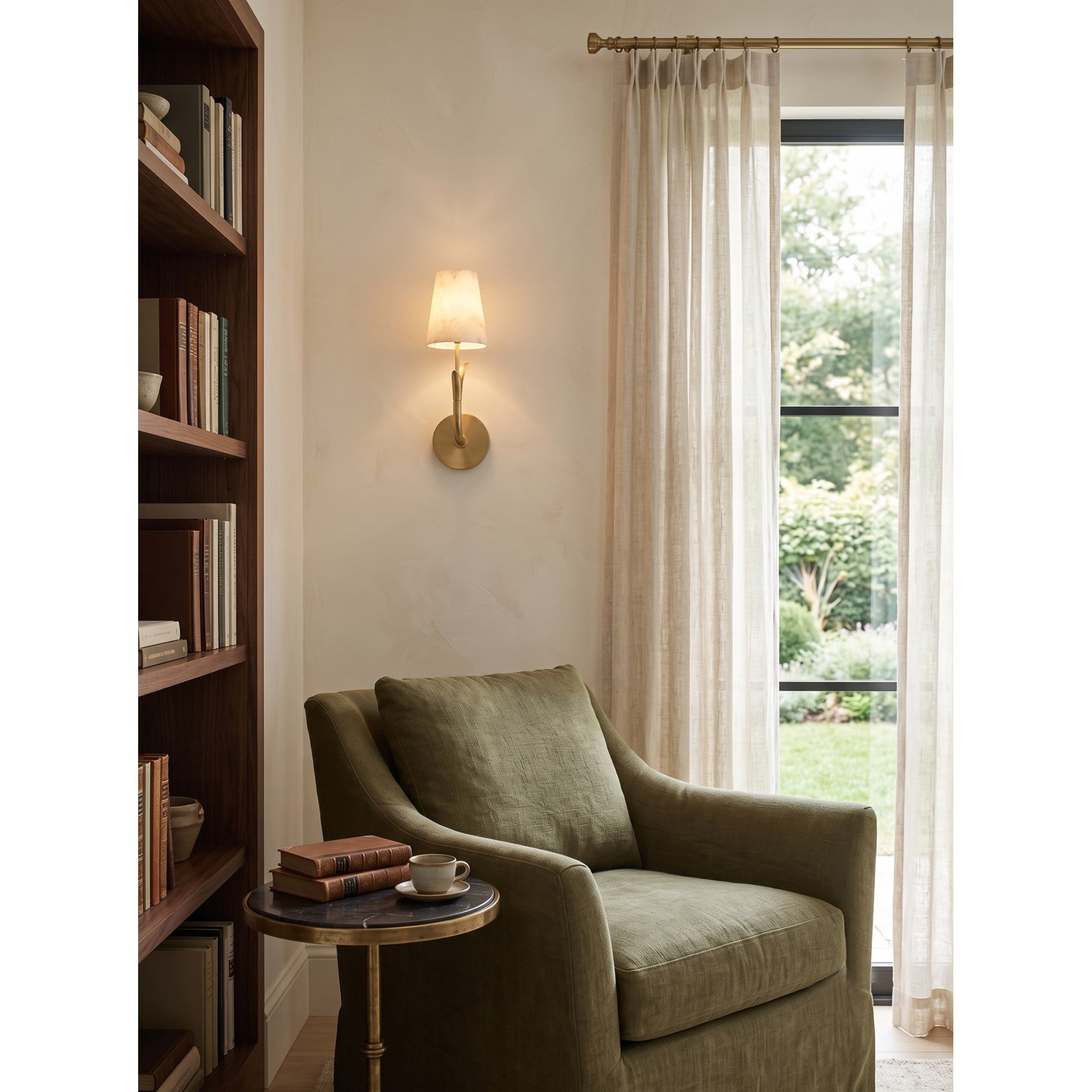 Leaf Arm Alabaster Wall Sconce