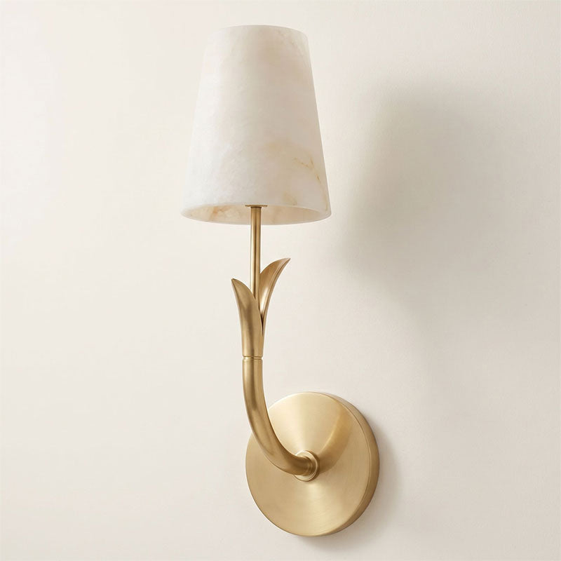 Leaf Arm Alabaster Wall Sconce