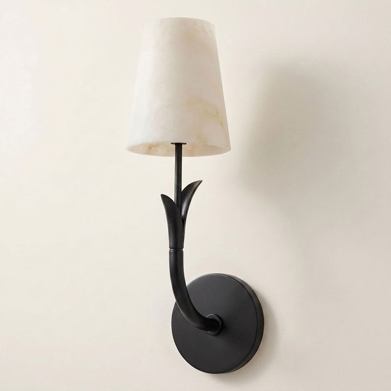 Leaf Arm Alabaster Wall Sconce