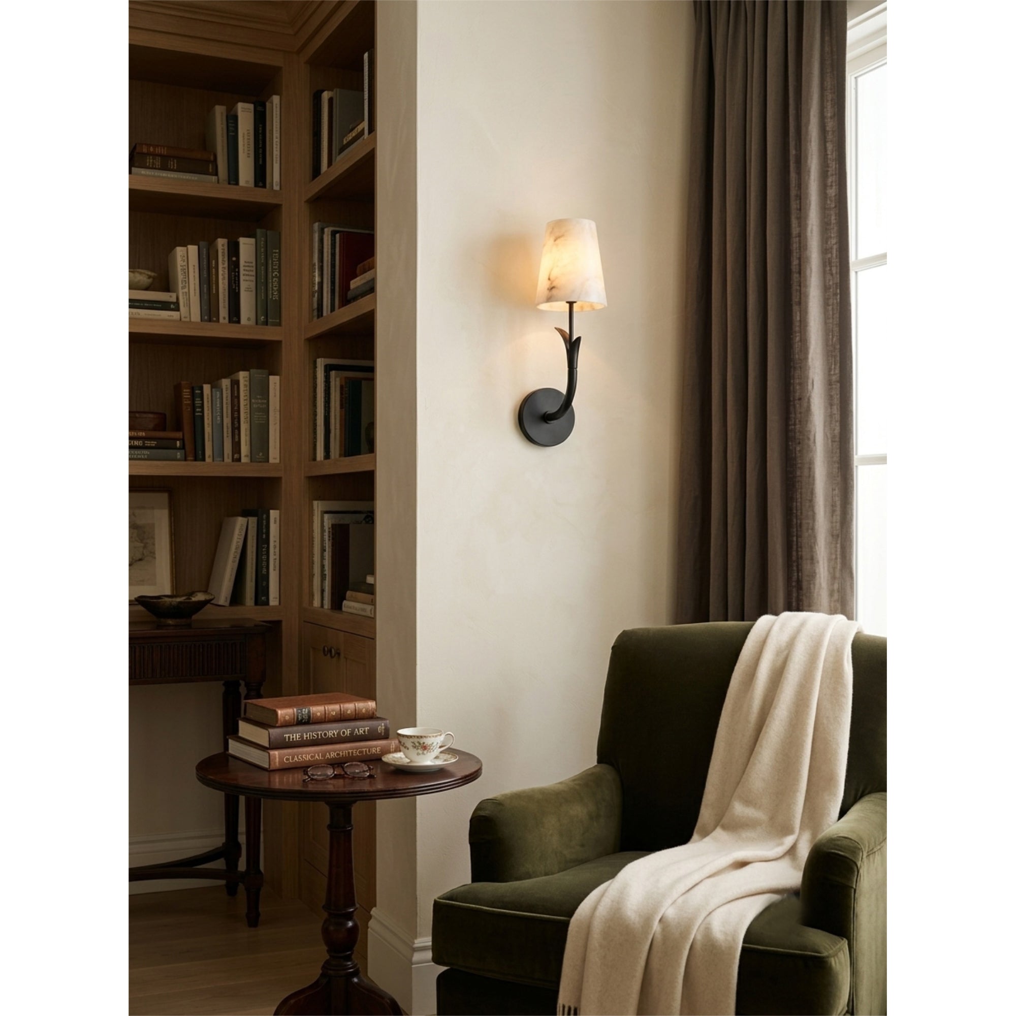 Leaf Arm Alabaster Wall Sconce
