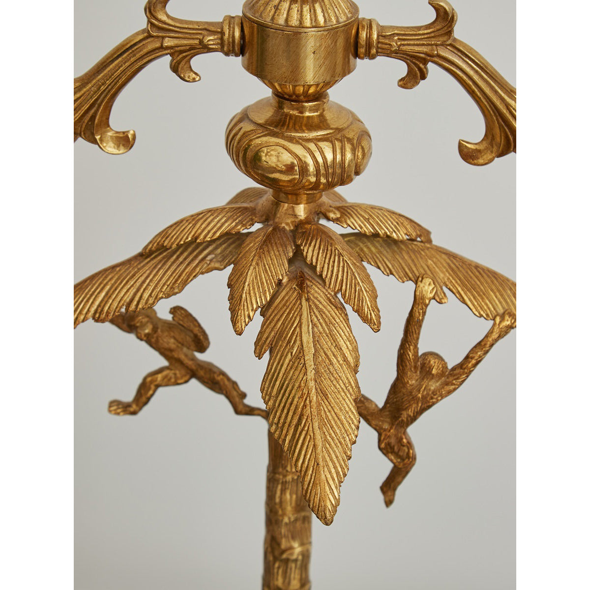 Brass Palm Tree Marble Table Lamp