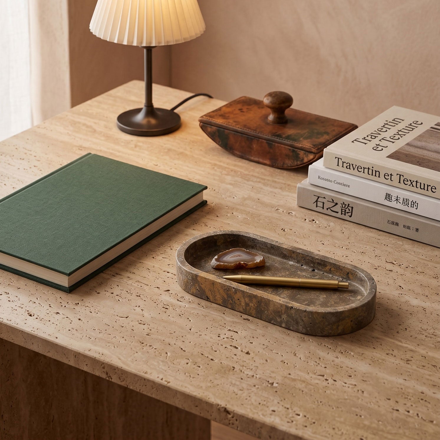 Pill Shaped Stone Catchall Tray