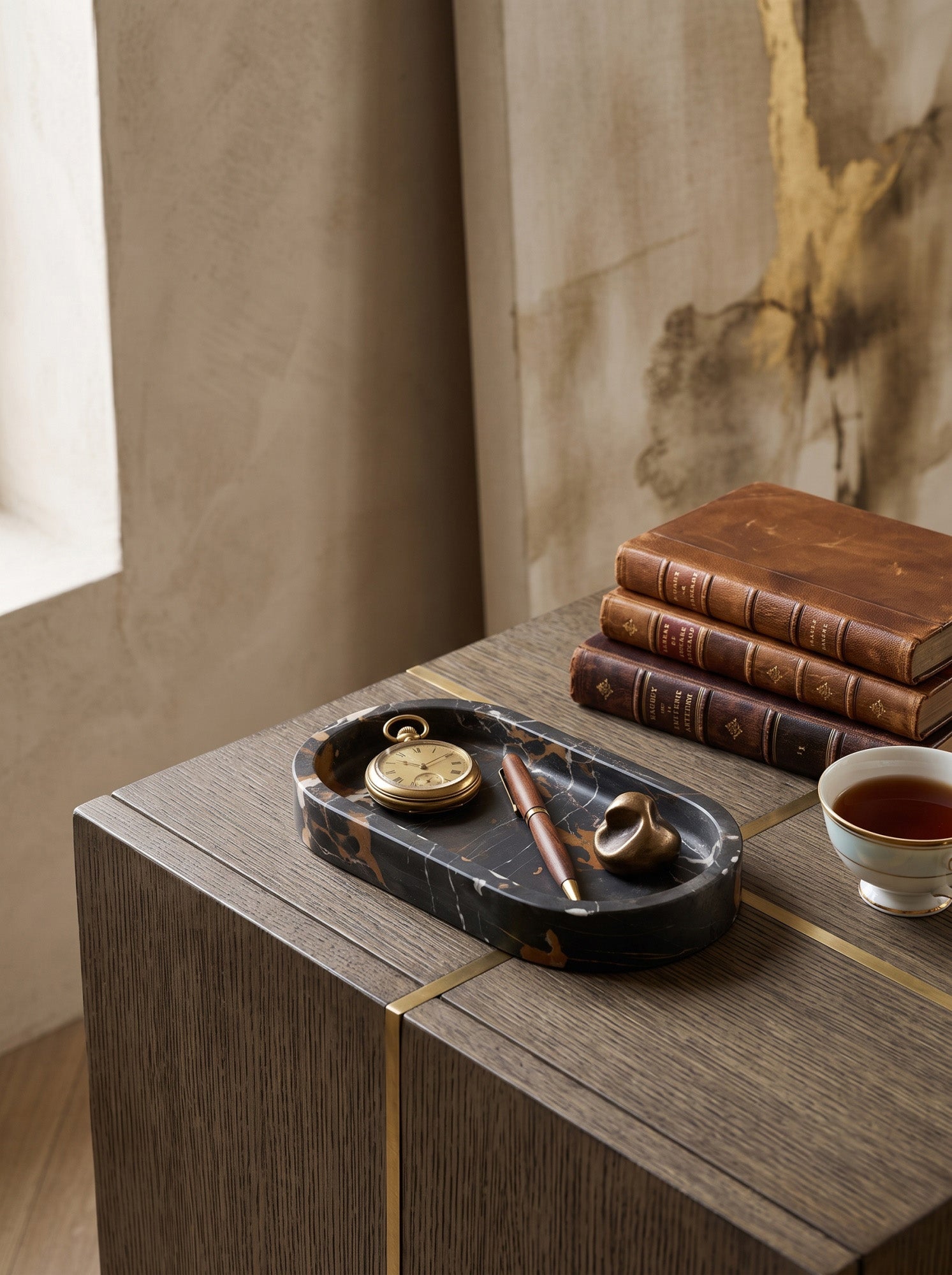 Pill Shaped Stone Catchall Tray