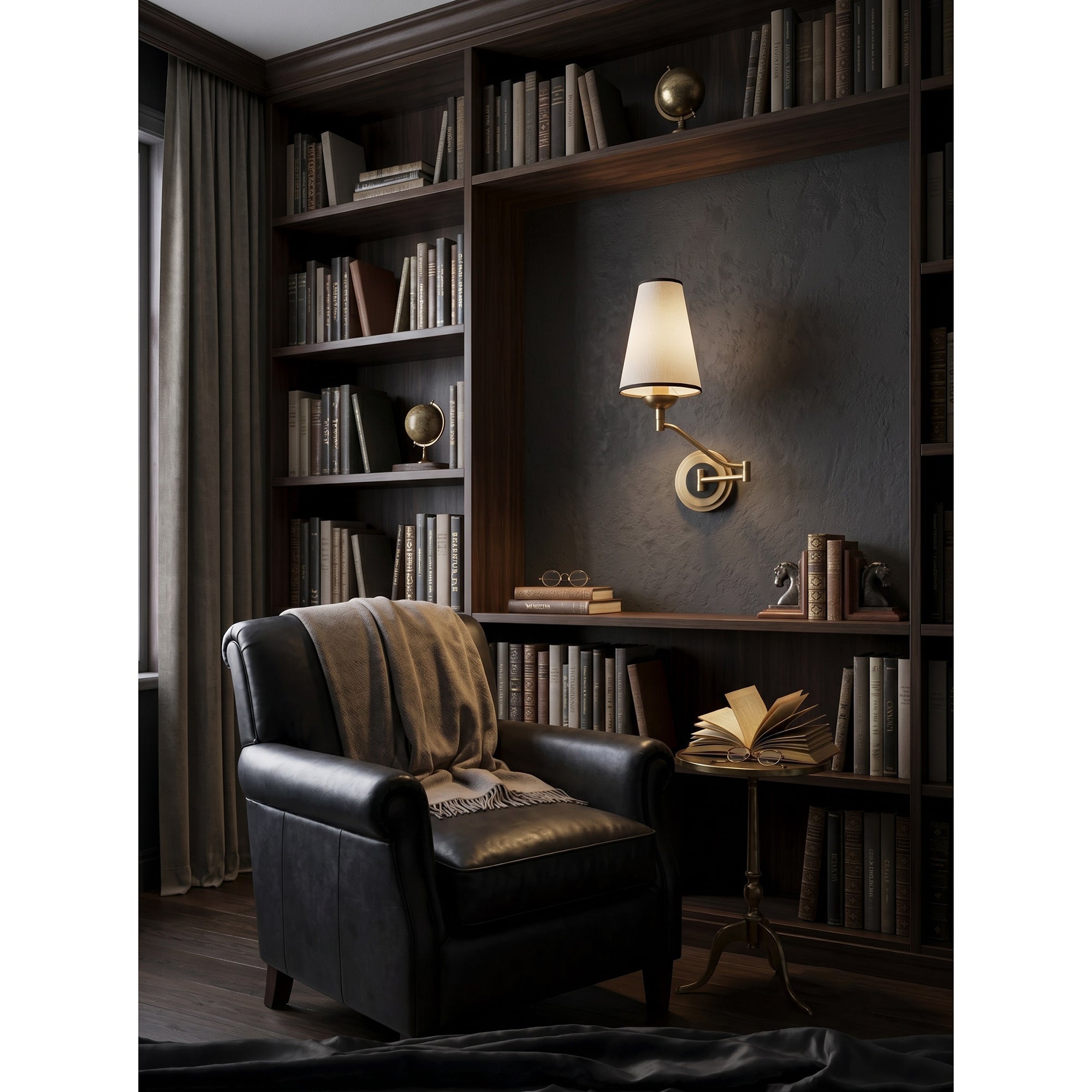 Adjustable Swing Arm Brass Wall Sconce