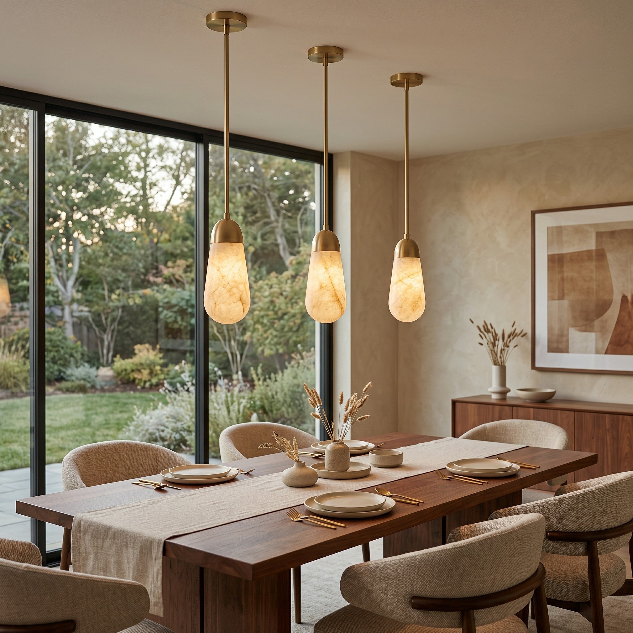 Slim Drop Alabaster Pendant Lamp