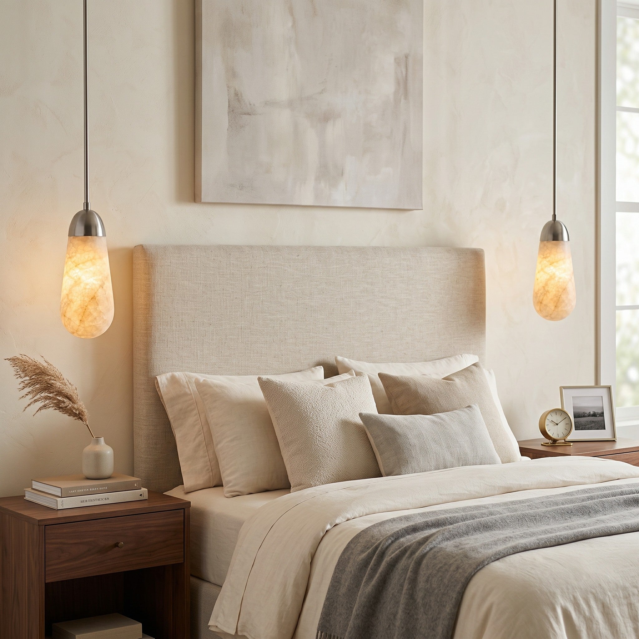 Slim Drop Alabaster Pendant Lamp
