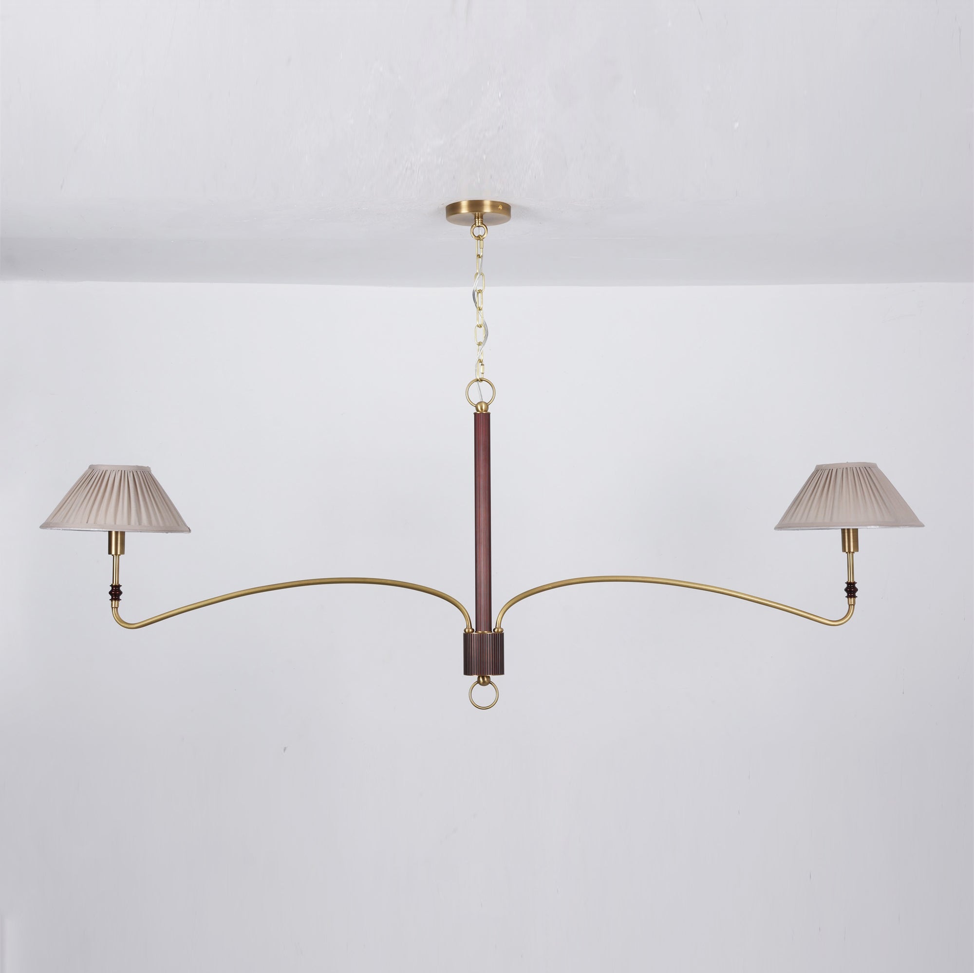 Pleated Empire Shade Brass Chandelier