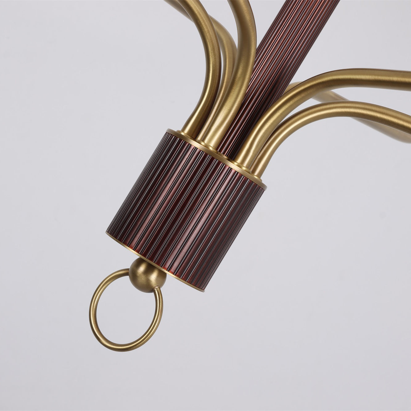 Pleated Empire Shade Brass Chandelier