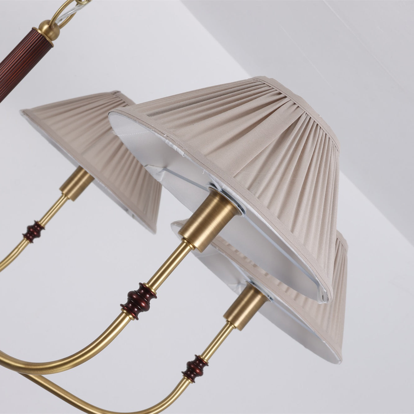Pleated Empire Shade Brass Chandelier