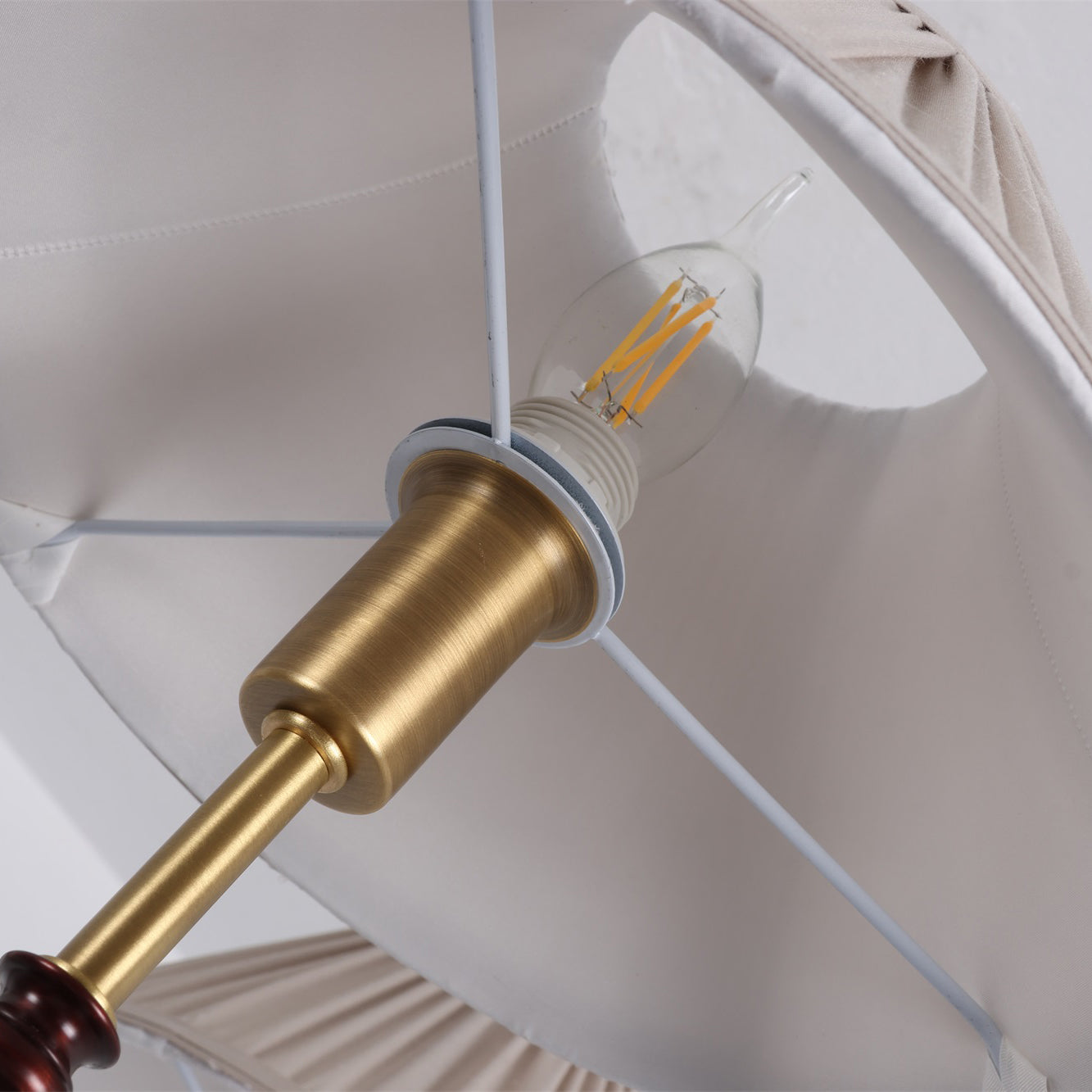 Pleated Empire Shade Brass Chandelier