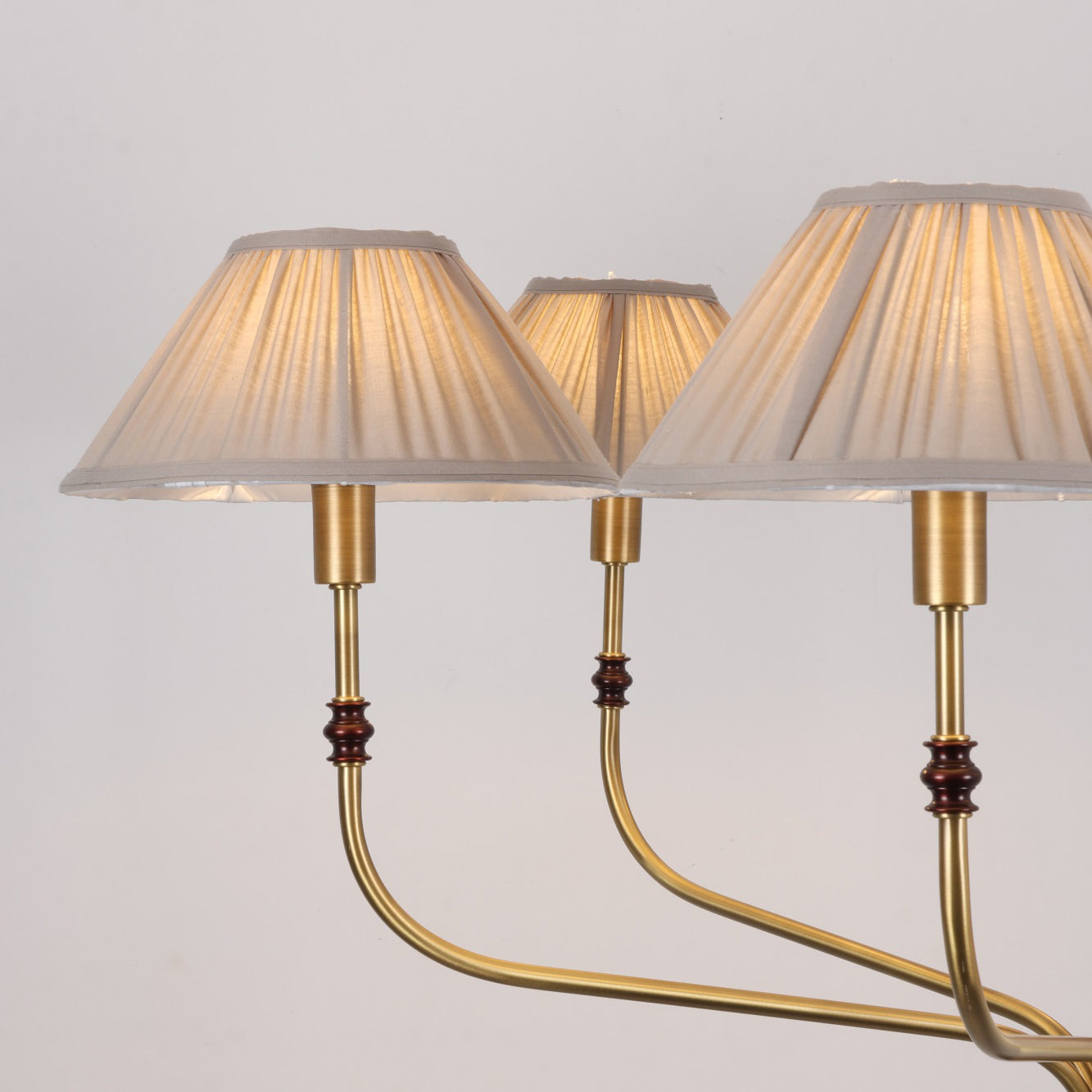 Pleated Empire Shade Brass Chandelier