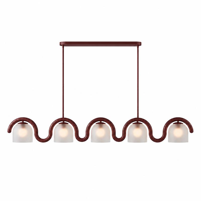 Wavy Terracotta Linear Glass Chandelier