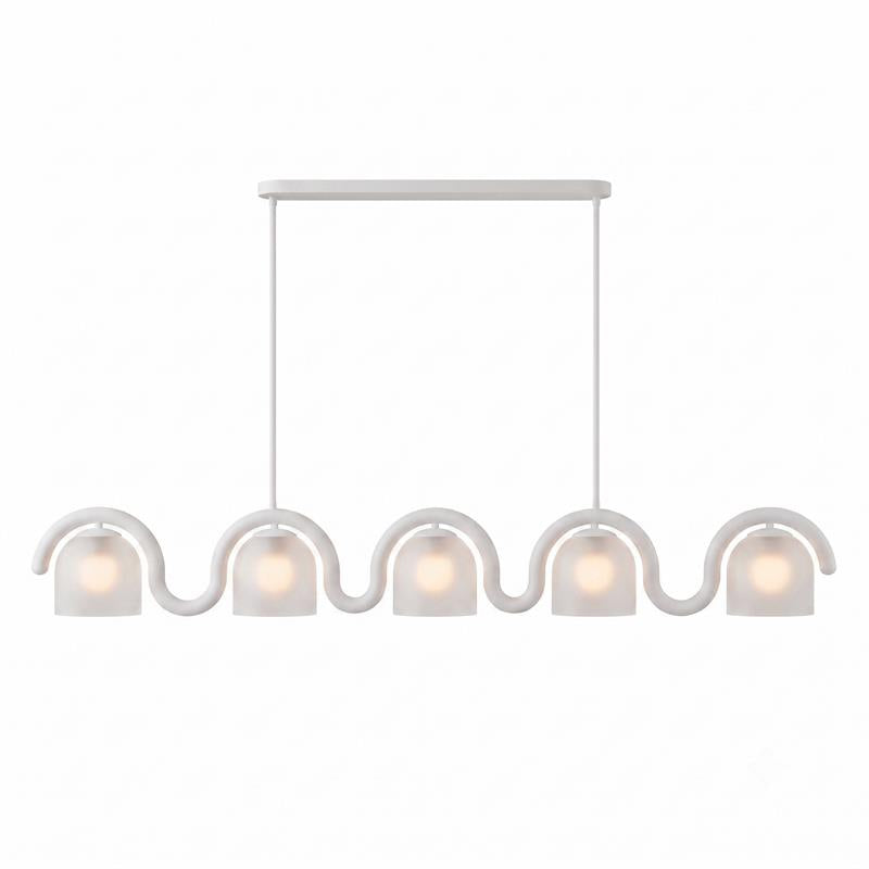 Wavy Terracotta Linear Glass Chandelier